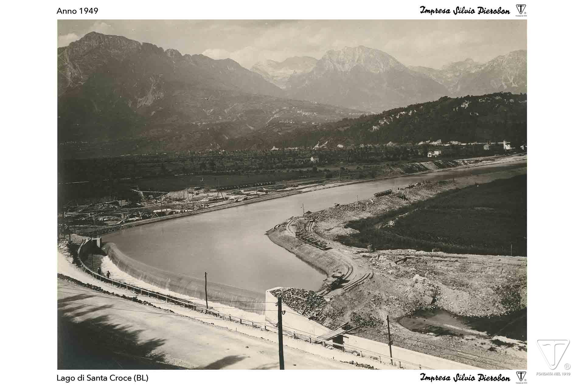 Impresa Silvio Pierobon - Foto storiche - Lago di Santa Croce