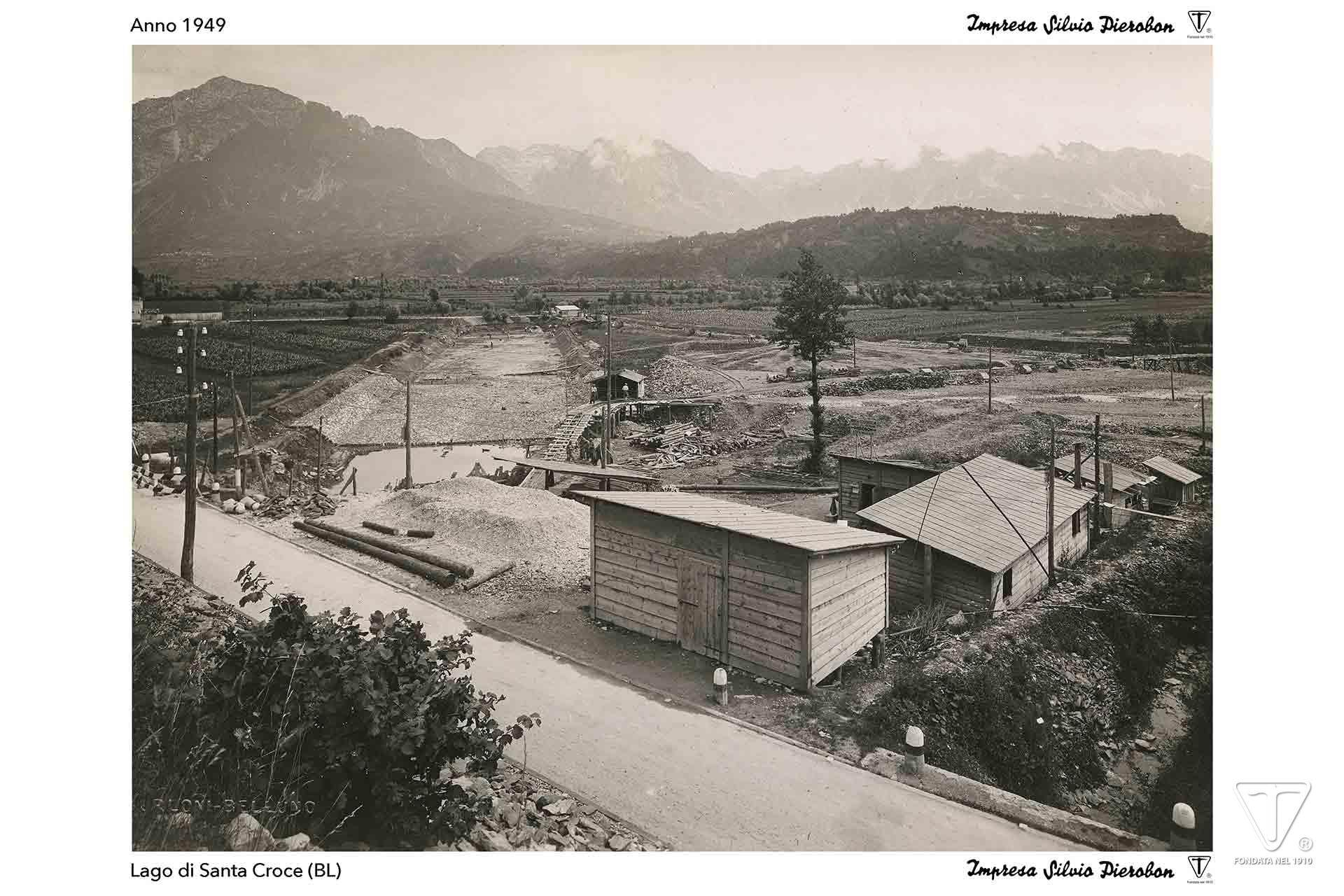 Impresa Silvio Pierobon - Foto storiche - Lago di Santa Croce