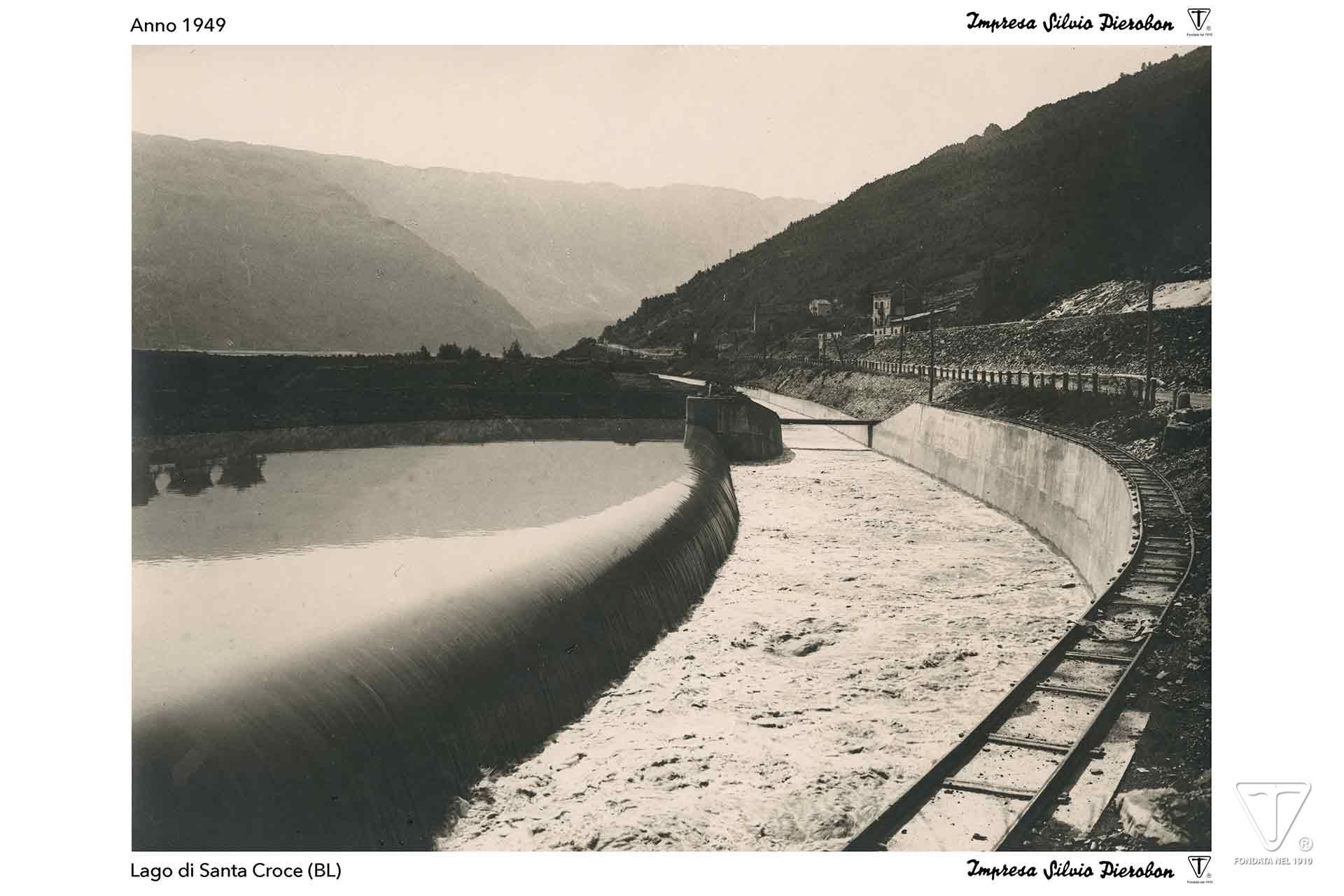 Impresa Silvio Pierobon - Foto storiche - Lago di Santa Croce